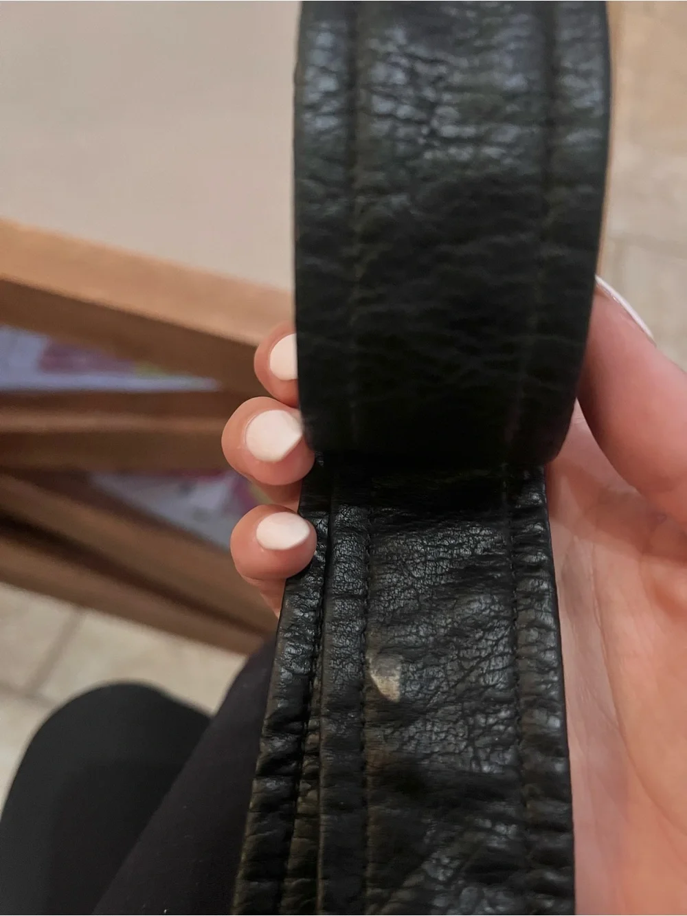 Classic Black Leather Belt with Silver Buckle